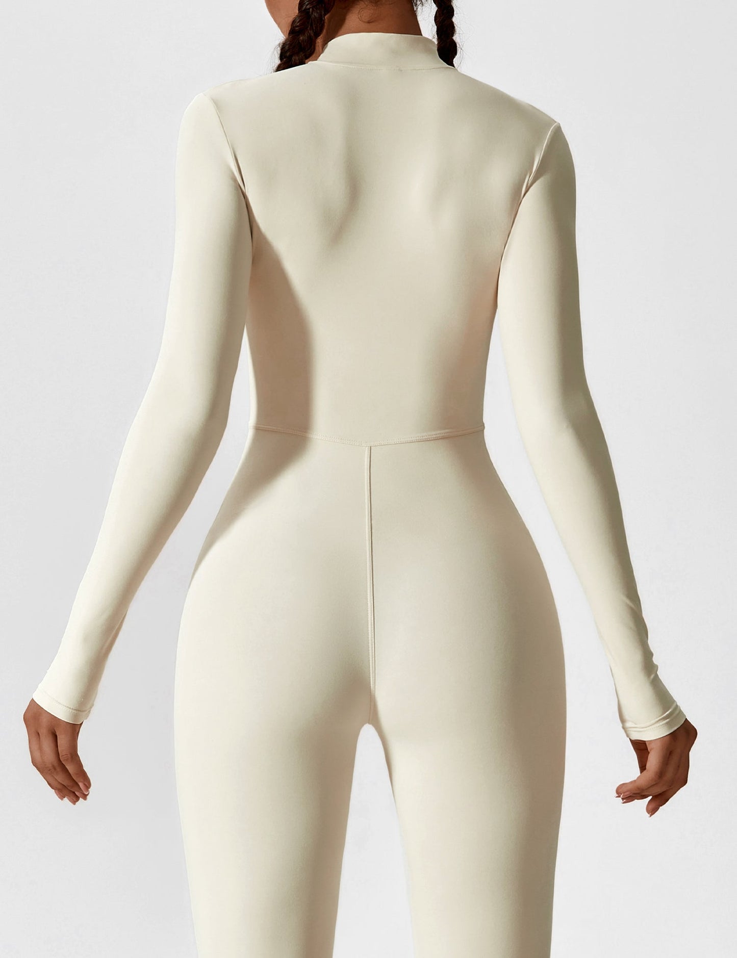 Lina Dames Naadloze Bodysuit met Rits voor Sport en Vrije Tijd