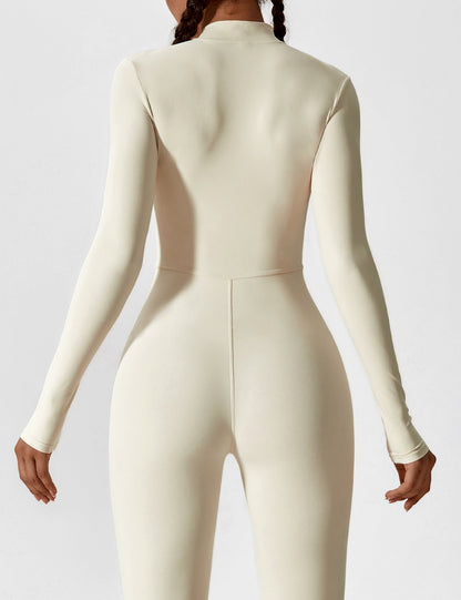 Lina Dames Naadloze Bodysuit met Rits voor Sport en Vrije Tijd