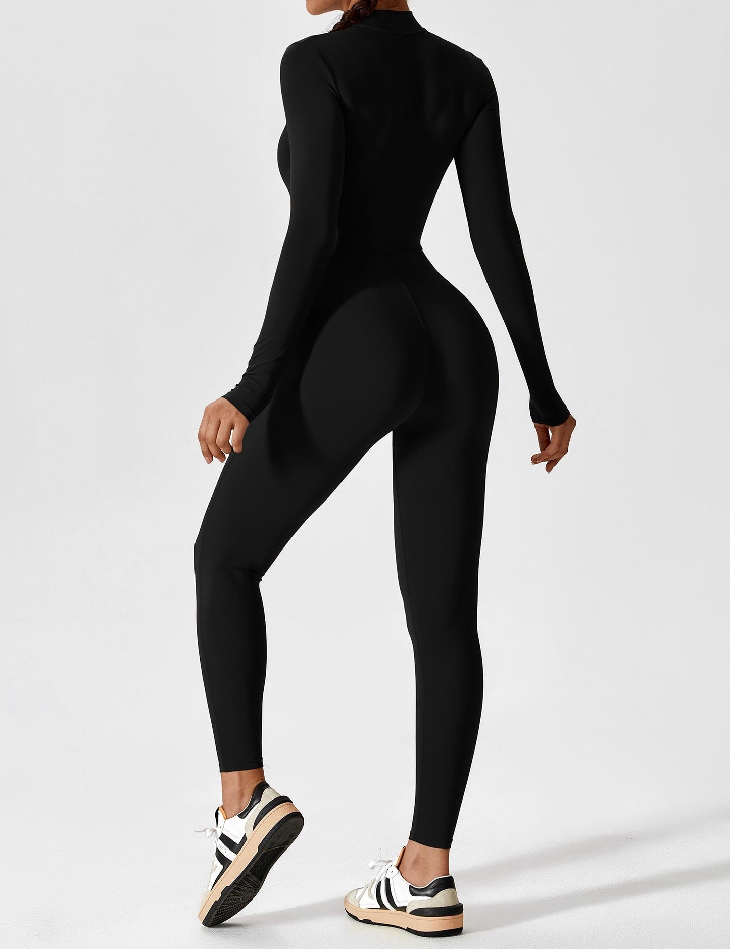 Lina Dames Naadloze Bodysuit met Rits voor Sport en Vrije Tijd