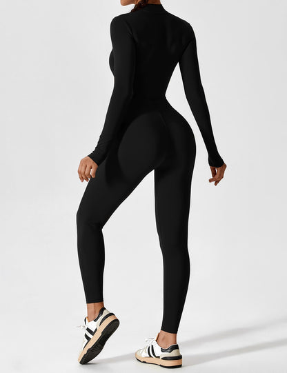 Lina Dames Naadloze Bodysuit met Rits voor Sport en Vrije Tijd