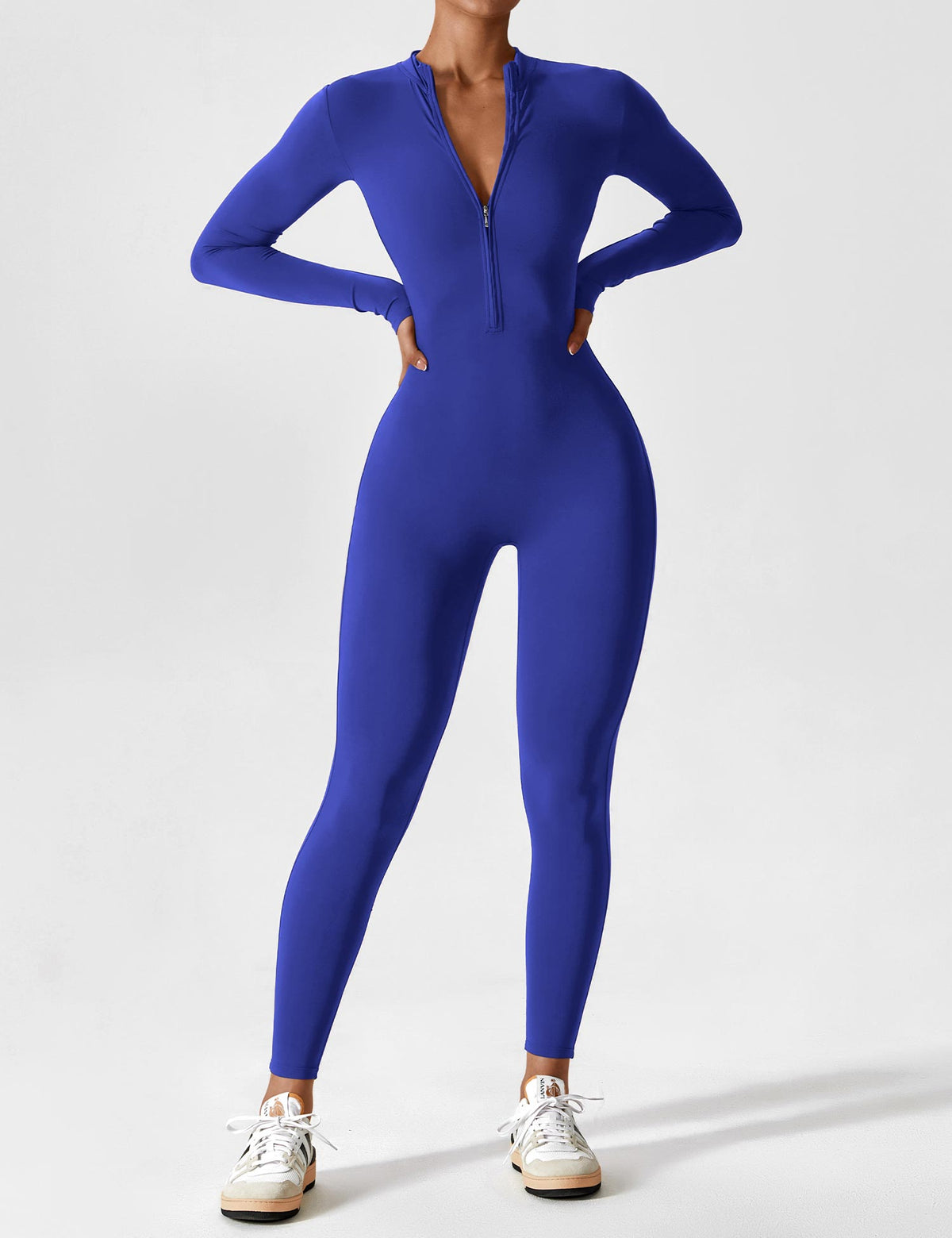 Lina Dames Naadloze Bodysuit met Rits voor Sport en Vrije Tijd