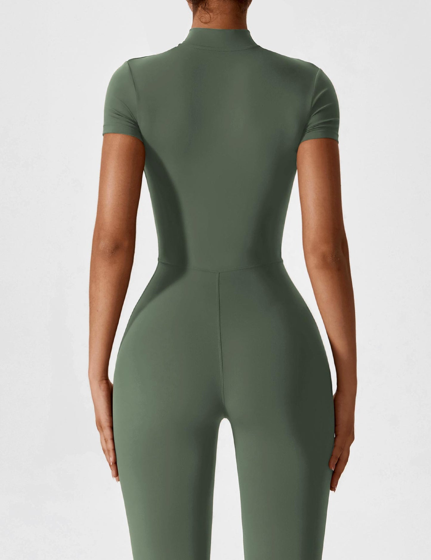 Lina Dames Naadloze Bodysuit met Rits voor Sport en Vrije Tijd