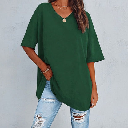 Evelien Top – Comfortabele Katoenen Dames Top met V-hals