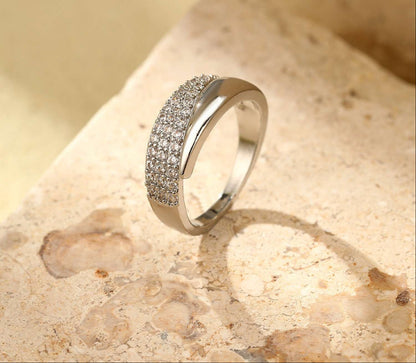 Lustara Verstelbare Damesring met Zirconia Glans Design