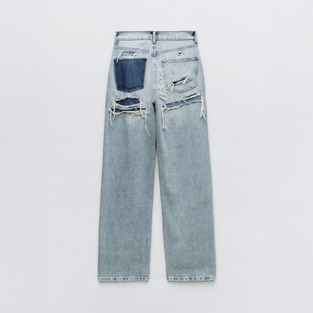 RetroRafel Vintage Dames Jeans Losse Pasvorm Lichtblauw Denim