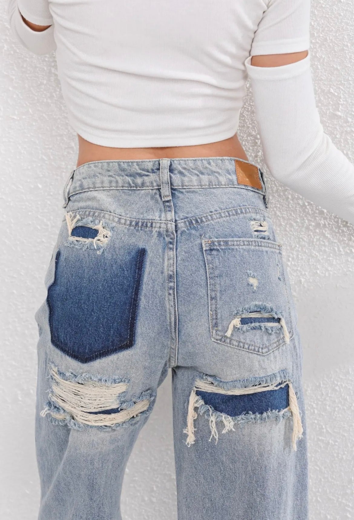 RetroRafel Vintage Dames Jeans Losse Pasvorm Lichtblauw Denim