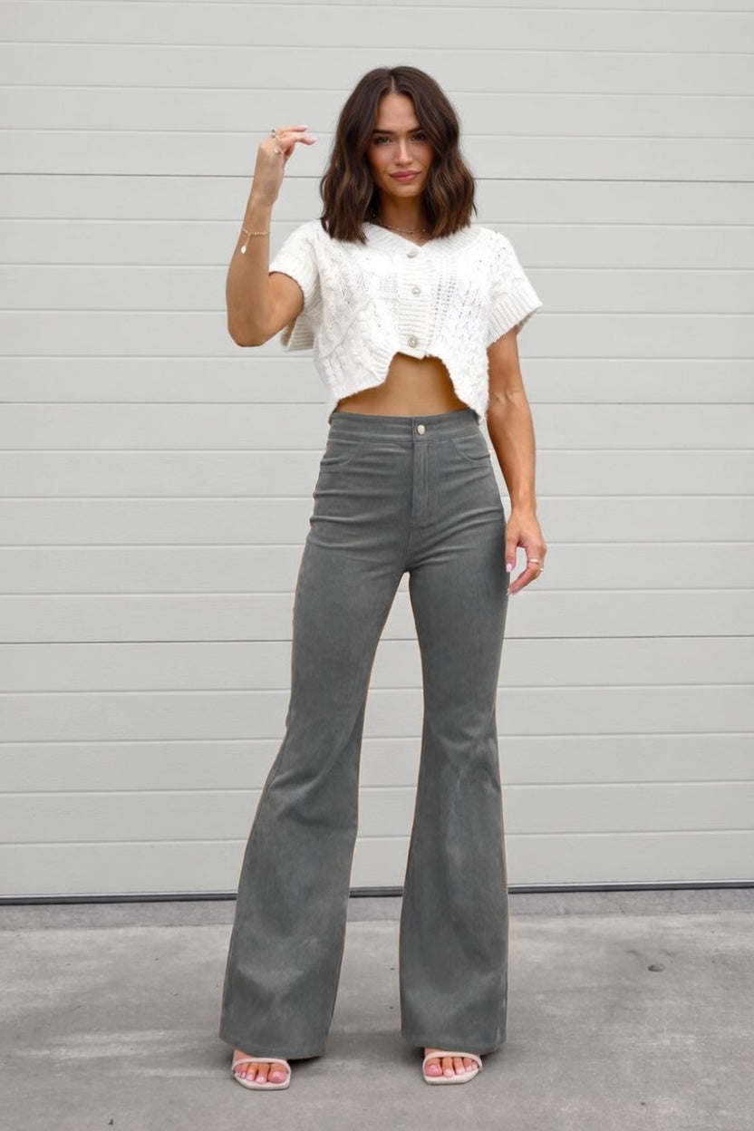 Novalyn Dames Flared Broek met Hoge Taille en Trekband